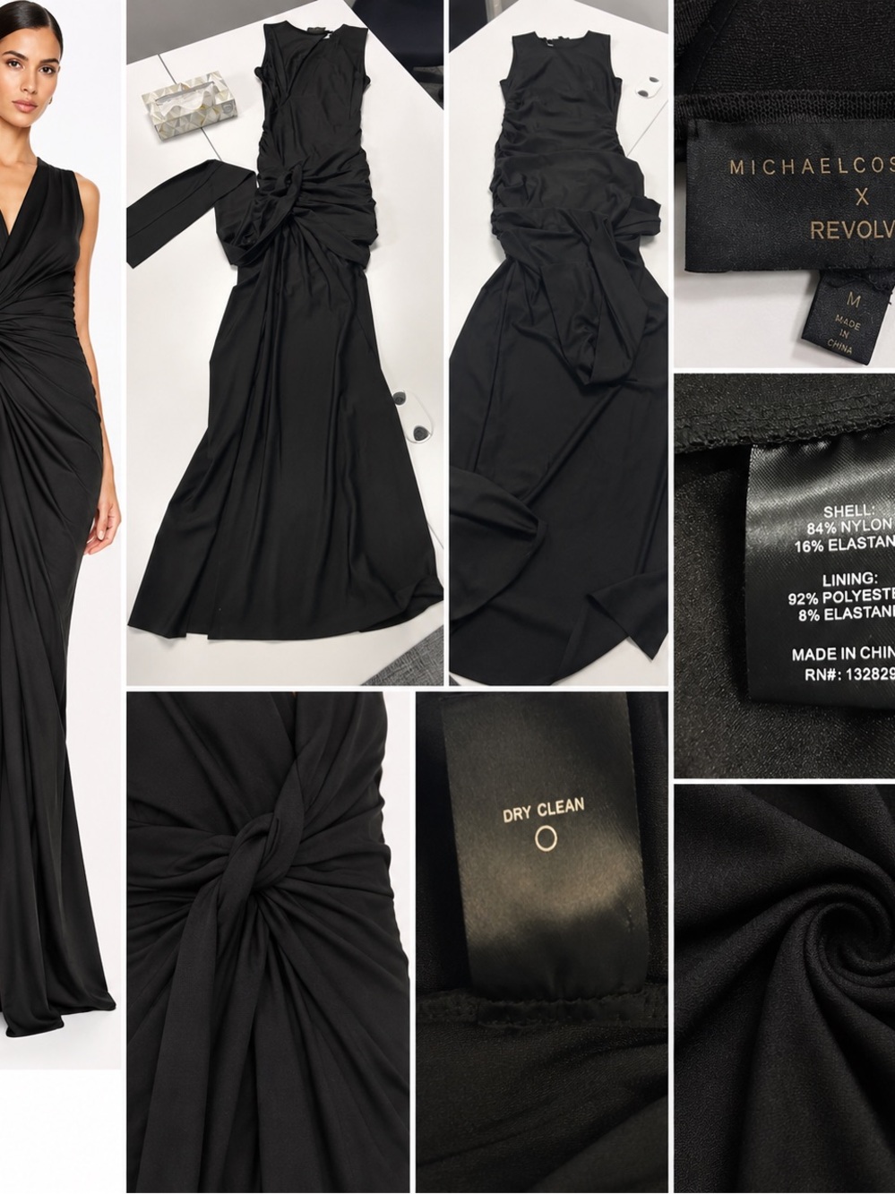 Michael Kors Black Twist-Knot Sleeveless Maxi Dress